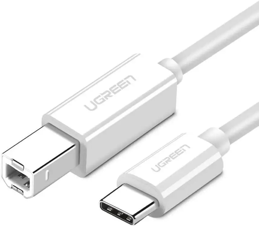 Переходник UGREEN US241 USB-C 2.0 to USB-B 2.0 Print Cable 1.5 m White (40417) - Фото 1