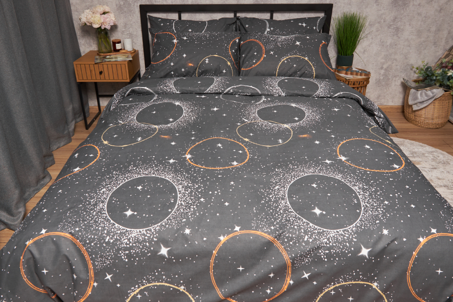 Комплект постельного белья Moon&Star Бязь Gold Люкс «Cosmic Glow» 160х220х2 нав. 2х70х70 (MS-820005667) - Фото 1
