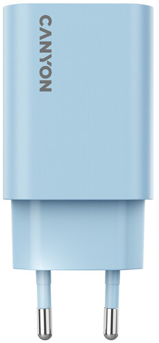 Сетевое зарядное устройство Canyon OnCharge 30CL 1xPD Type-C 30W Light Blue (CNE-CHA30CLLBL) - Фото 1
