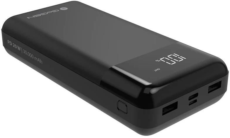 Батарея мобильная Gogen Powerbank 30000 mAh PD 20W (GOGPB300001B)