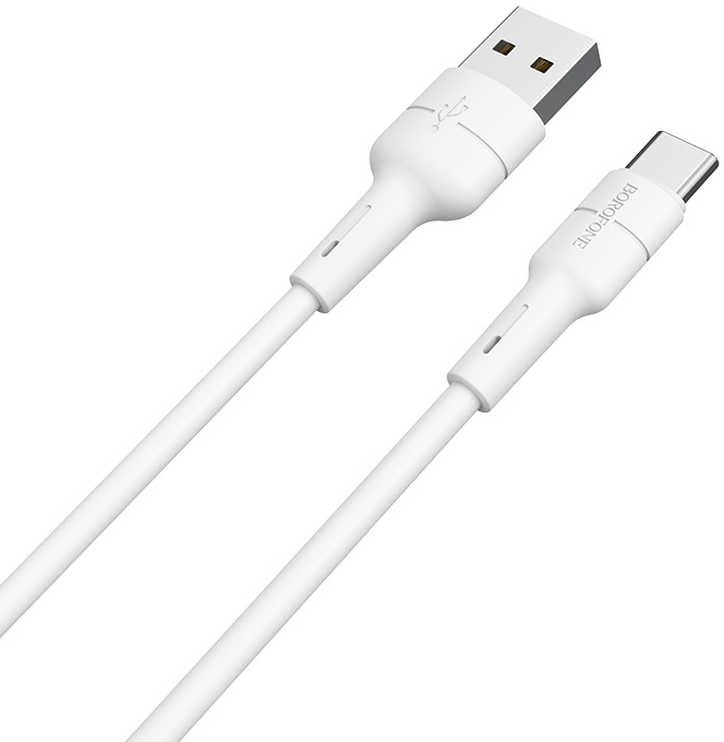 Кабель синхронизации данных BOROFONE BX30 USB to Type-C, 3A, 1m White (6931474706935) - Фото 1