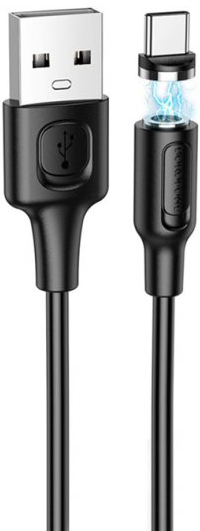 Кабель синхронизации данных BOROFONE BX41 USB to Type-C 2.4A, 1m Black (6931474738462) - Фото 1