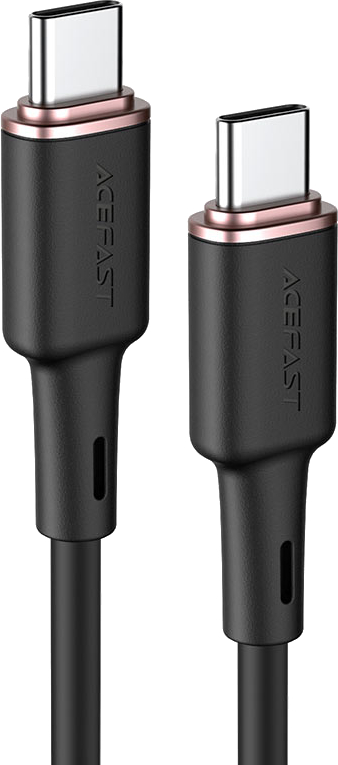 Кабель синхронизации данных AceFast C2-03 Type-C to Type-C 3A, 60W 1.2m Black (6974316280729) - Фото 1