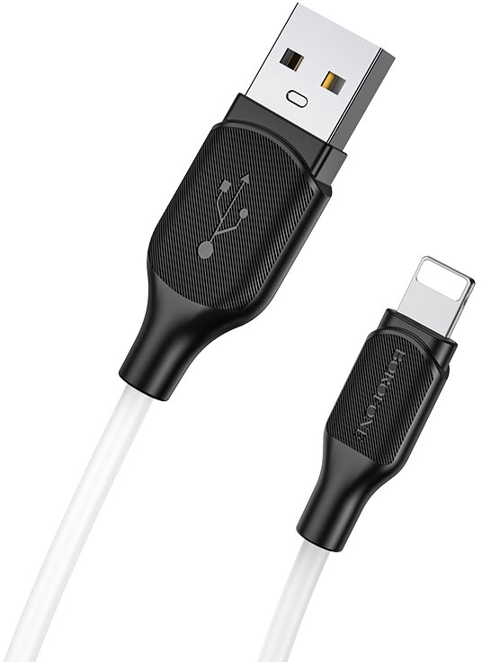 Кабель синхронизации данных BOROFONE BX42 USB to iP 2.4A, 1m White (6931474736734) - Фото 1