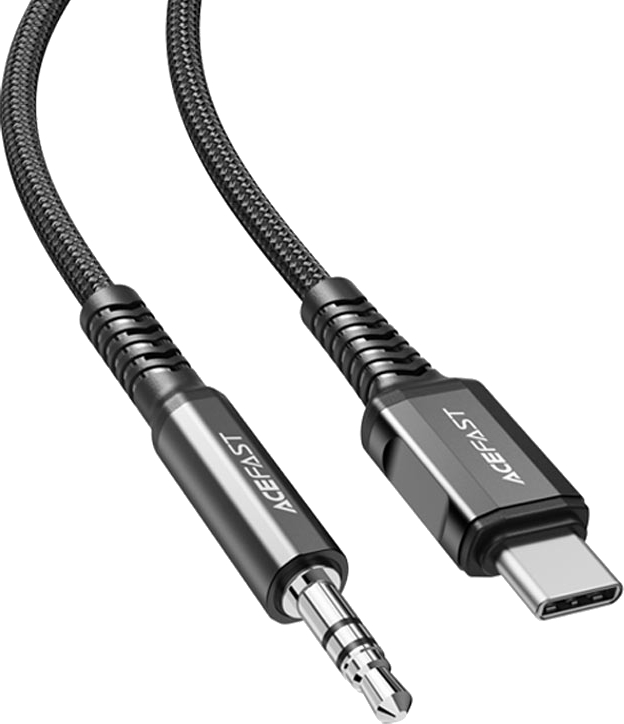 Кабель синхронизации данных AceFast C1-08 USB-C to 3.5mm Black (6974316280620) - Фото 1