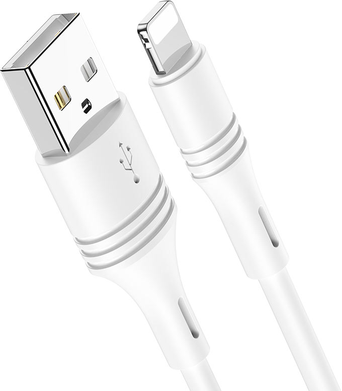 Кабель синхронізації даних BOROFONE BX43 USB to iP 2.4A, 1m White (6931474735584) - Фото 1