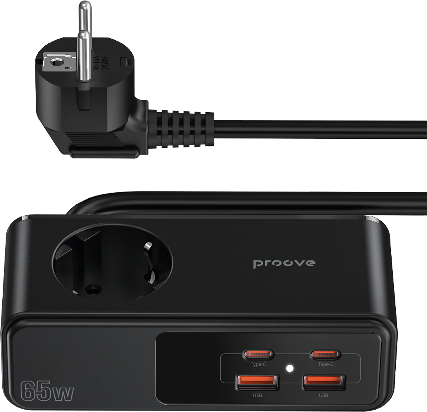 Мережевий фільтр Proove Homester Pro 65W (AC + 2xType-C + 2xUSB) 1.5m Black (PSHP25002201)