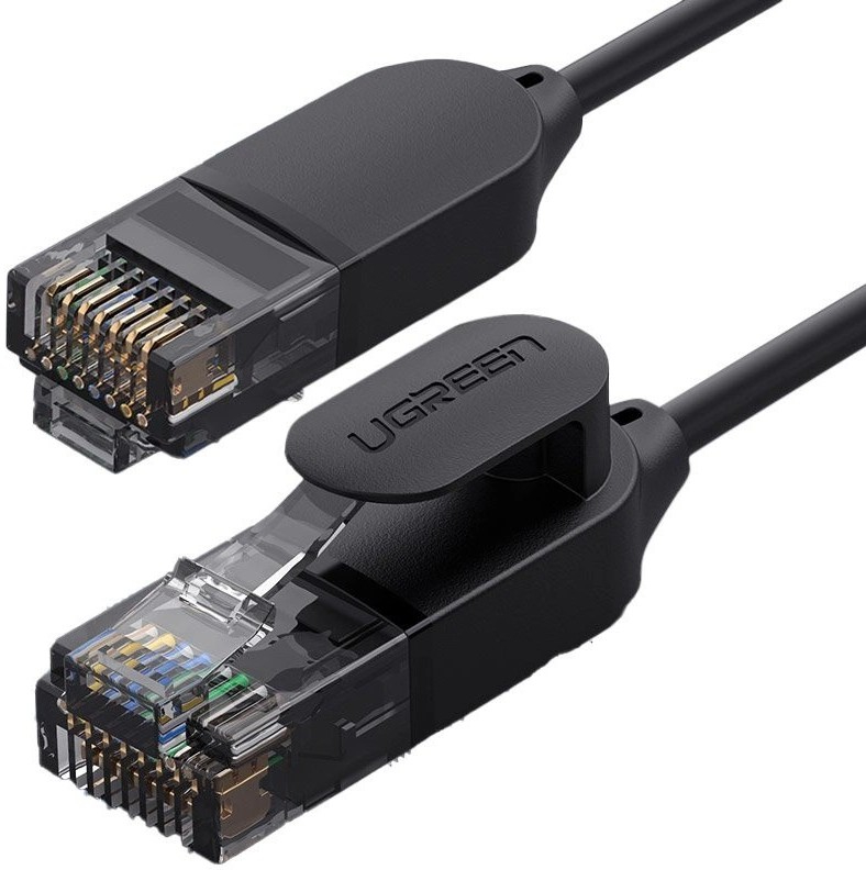 Кабель патч-корд UGREEN NW122 CAT 6A Pure Copper Ethernet Cable OD2.8 0.5m Black (70331) - Фото 1