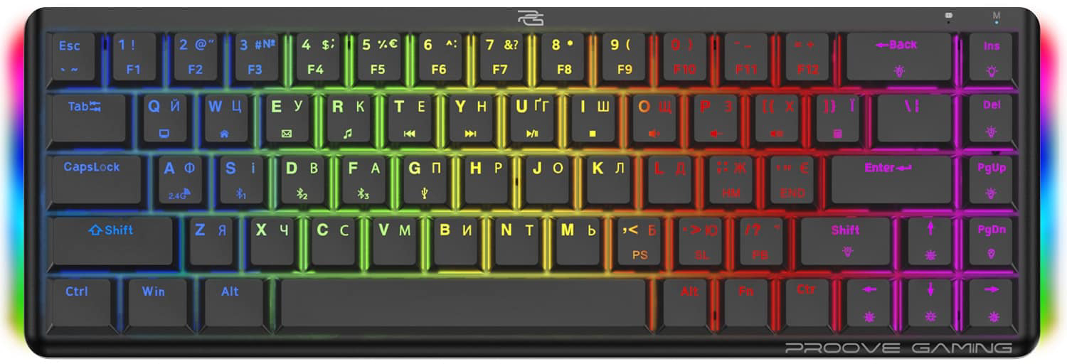 Клавиатура беспроводная игровая Proove Gaming AFK Ukraine Layout Black (WKAFK1022001) - Фото 1