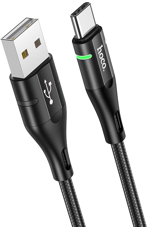 Кабель синхронизации данных HOCO U93 USB to Type-C 3A, 1.2m Black (6931474732170) - Фото 1