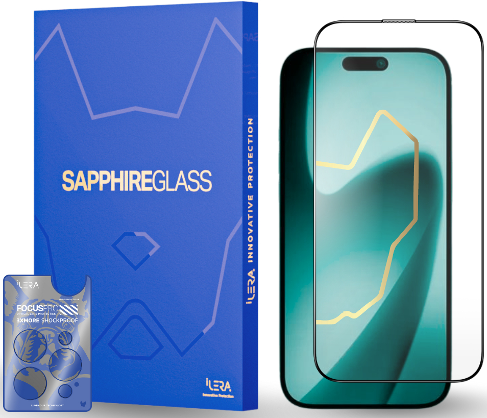 Захисне скло для смартфону ILera Sapphire Ultra Glass 2.0 for iPhone 17 Pro (ILSPDLPL17Pr) - Фото 1