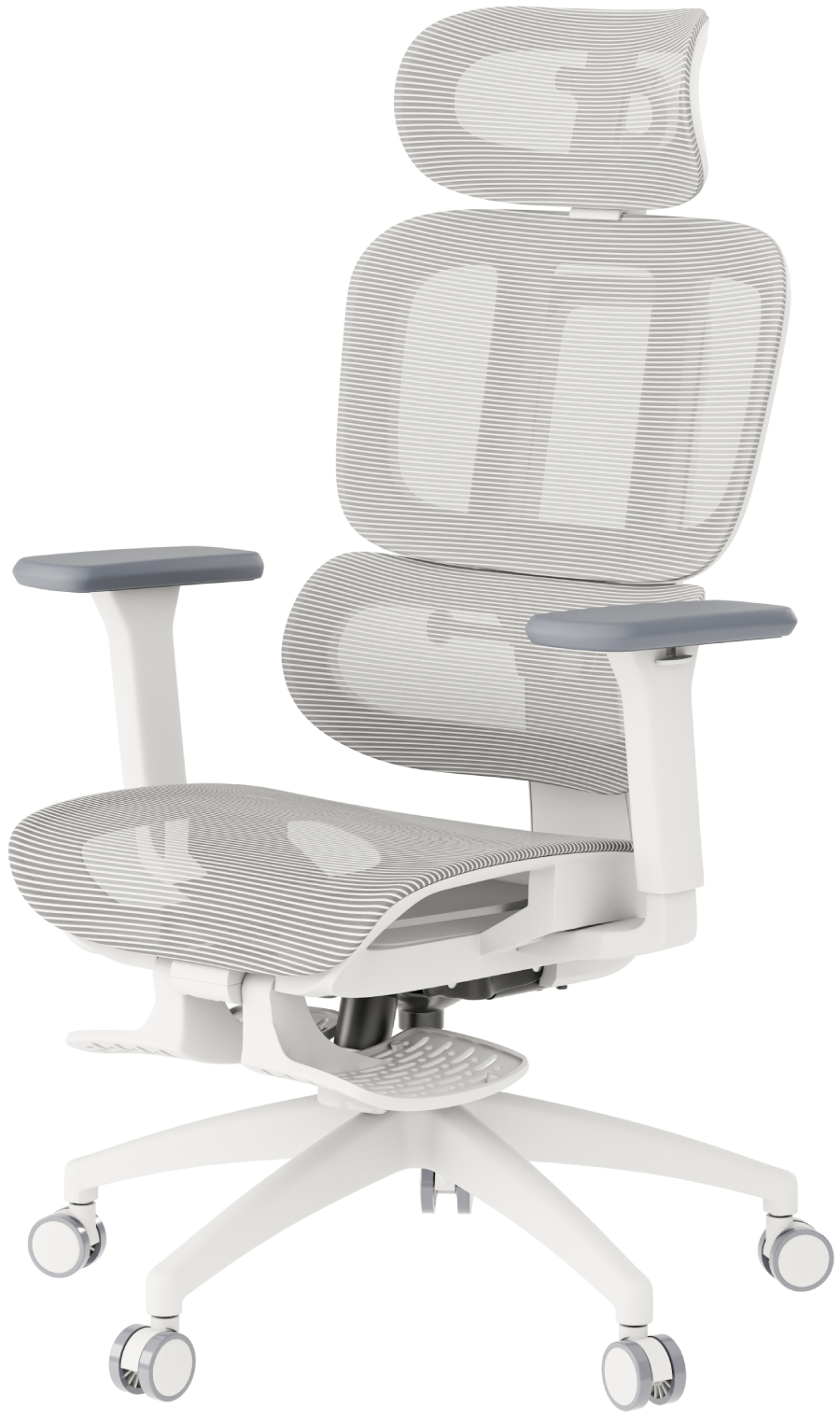 Крісло офісне OfficePro Skyline Footrest (OC750-W-LG-LG) White/Light Gray - Фото 1