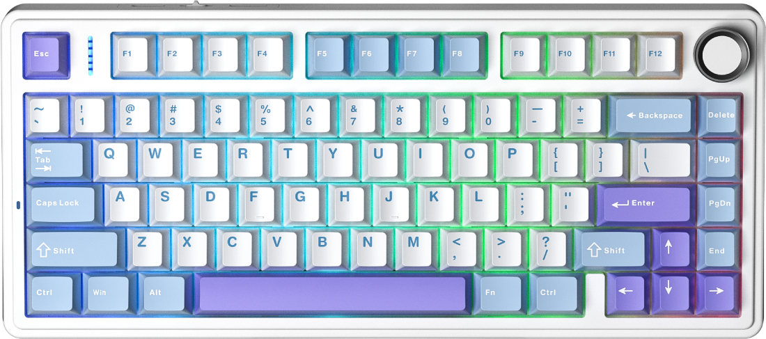 Клавиатура беспроводная игровая Aula F75 Gasket Reaper Purple (6978080501479) - Фото 1