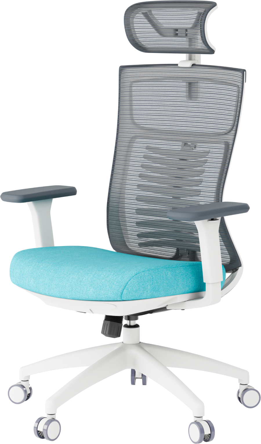 Кресло офисное OfficePro Balance (OC550-W-DG-BL) White/Dark Gray/Blue - Фото 1