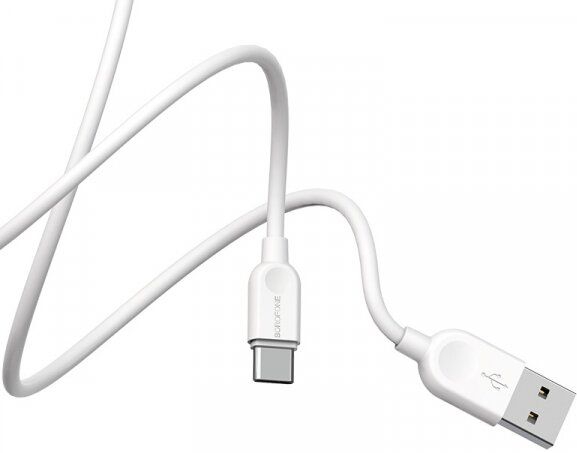 Кабель синхронізації даних BOROFONE BX14 USB to Type-C 2.4A, 2m White (6957531090021) - Фото 1