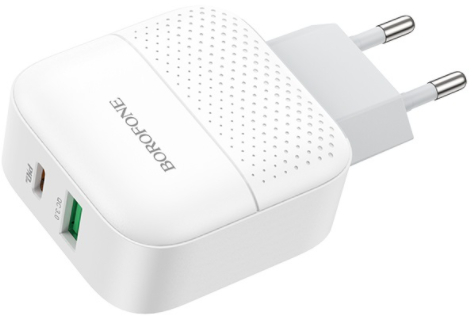 Сетевое зарядное устройство BOROFONE BA46A Premium PD + QC3.0 18W White (6931474727343) - Фото 1