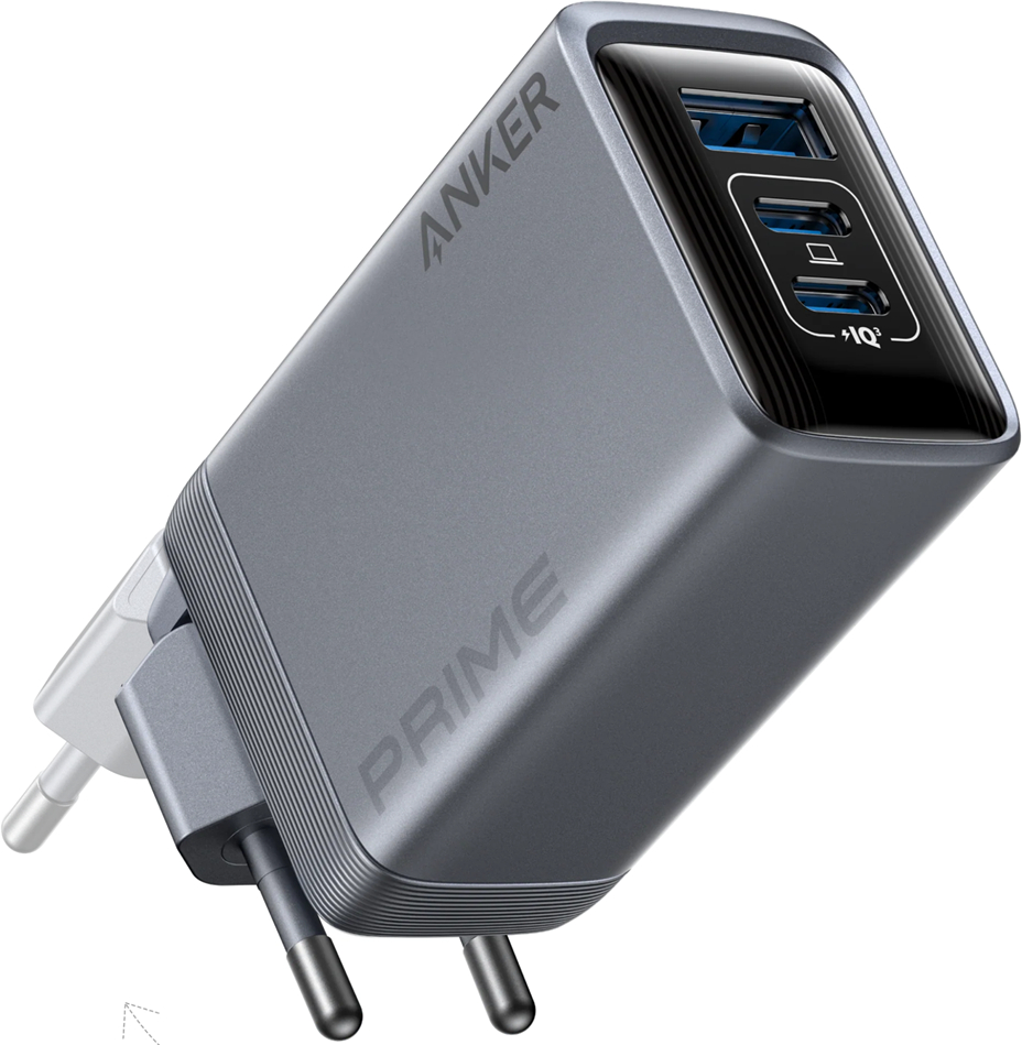 Сетевое зарядное устройство Anker GaNPrime Charger - 100W, 2xUSB-C PD & 1xUSB-A Foldable Silver (A2688341) - Фото 1