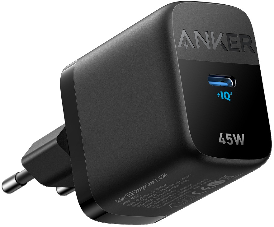 Сетевое зарядное устройство Anker PowerPort 313 - 45W PD + PPS USB-C Black (A2643G11) - Фото 1