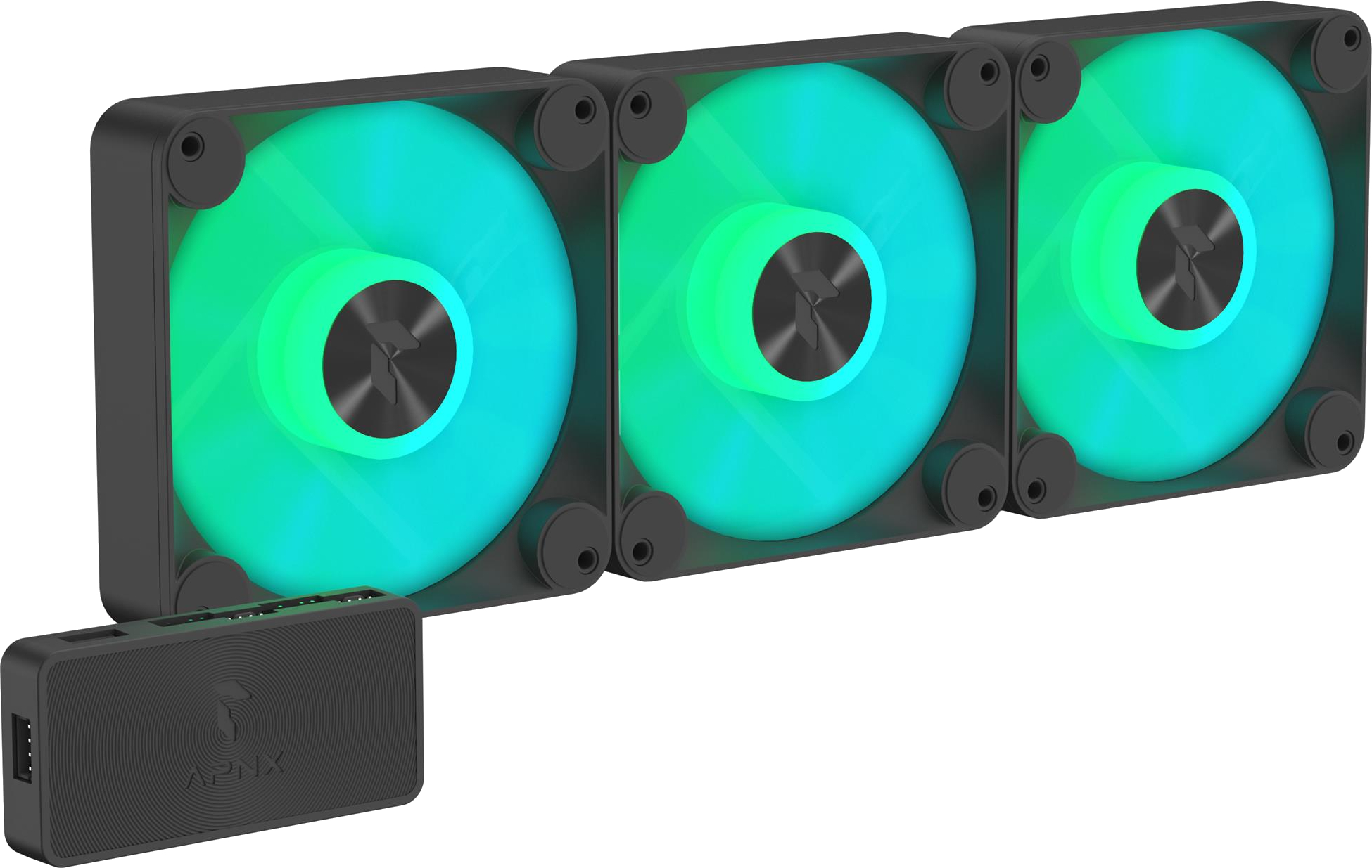 Корпусний вентилятор APNX FP1-120 ARGB Black - 3 Pack (APF3-PF11257.11) - Фото 1