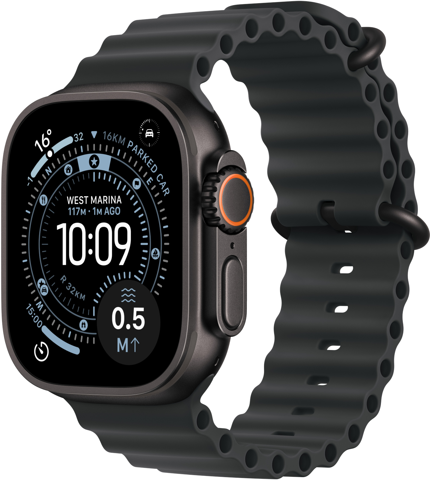 Смарт-часы Apple Watch Ultra 3 GPS + eSIM 49mm Black Titanium Case with Black Ocean Band - Фото 1