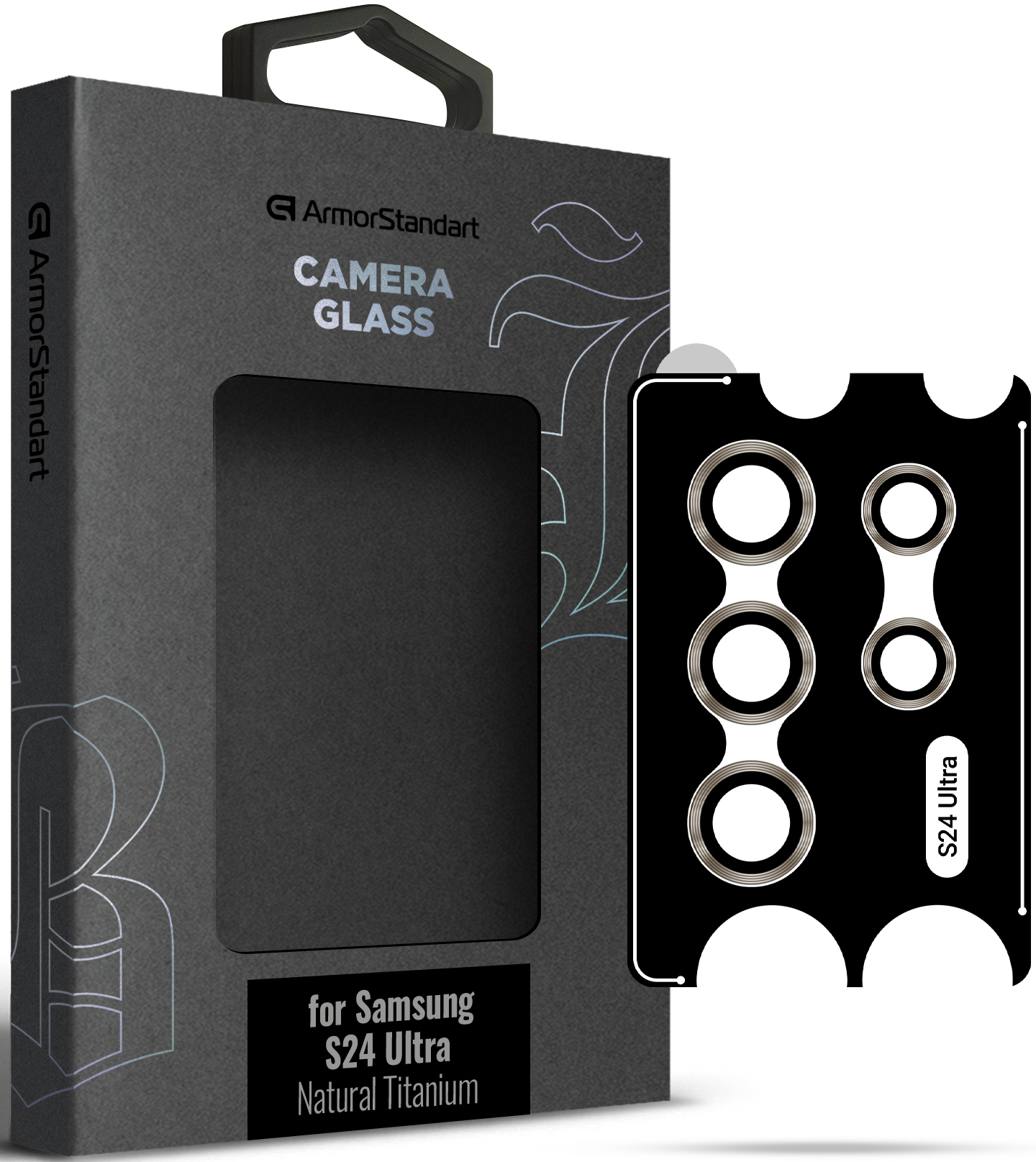 Защитное стекло для смартфона Armorstandart для камеры Supreme Black Icon for Samsung S24 Ultra Natural Titanium (ARM76603) - Фото 1