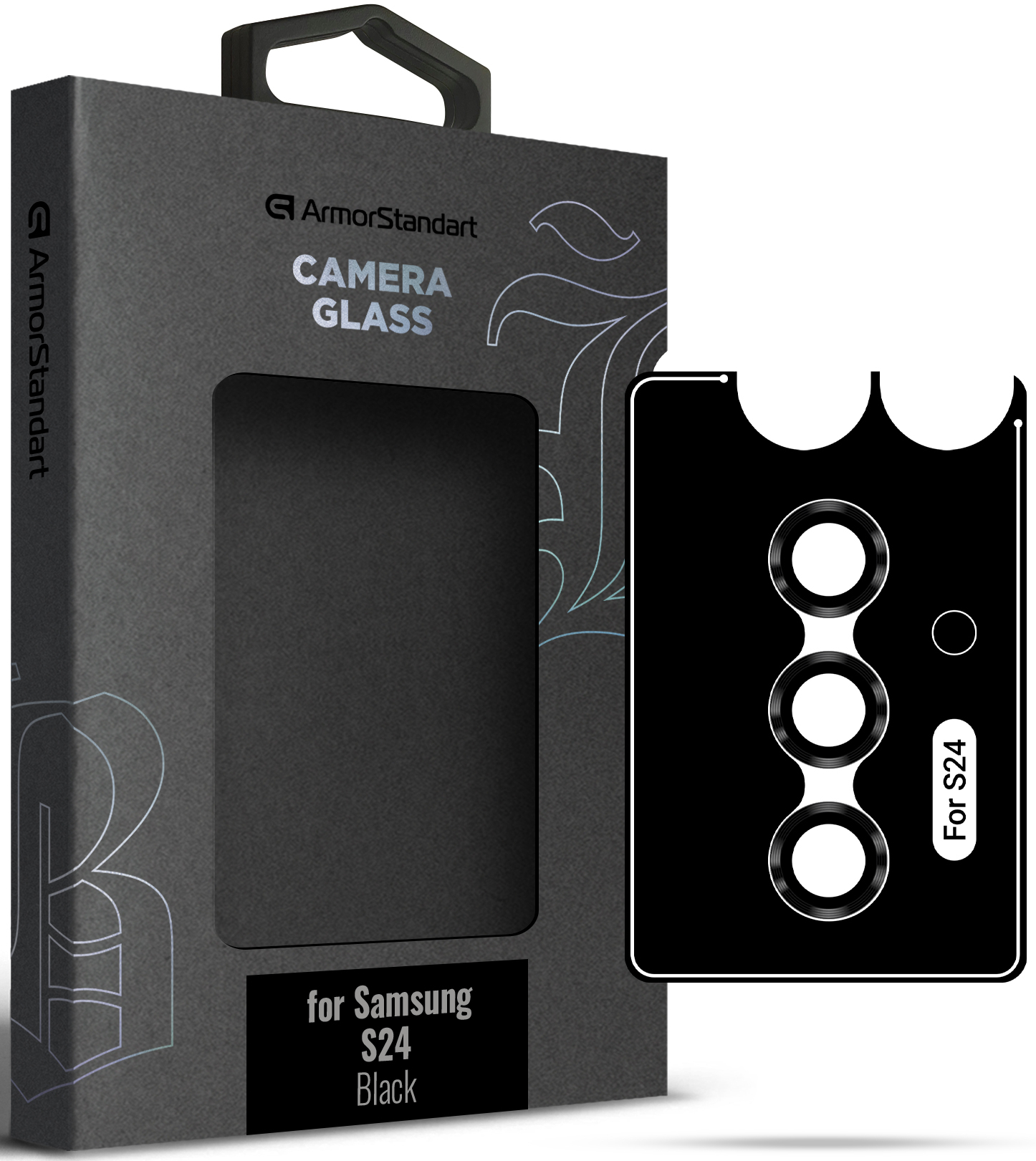 Защитное стекло для смартфона Armorstandart для камеры Supreme Black Icon for Samsung S24 Black (ARM76607) - Фото 1