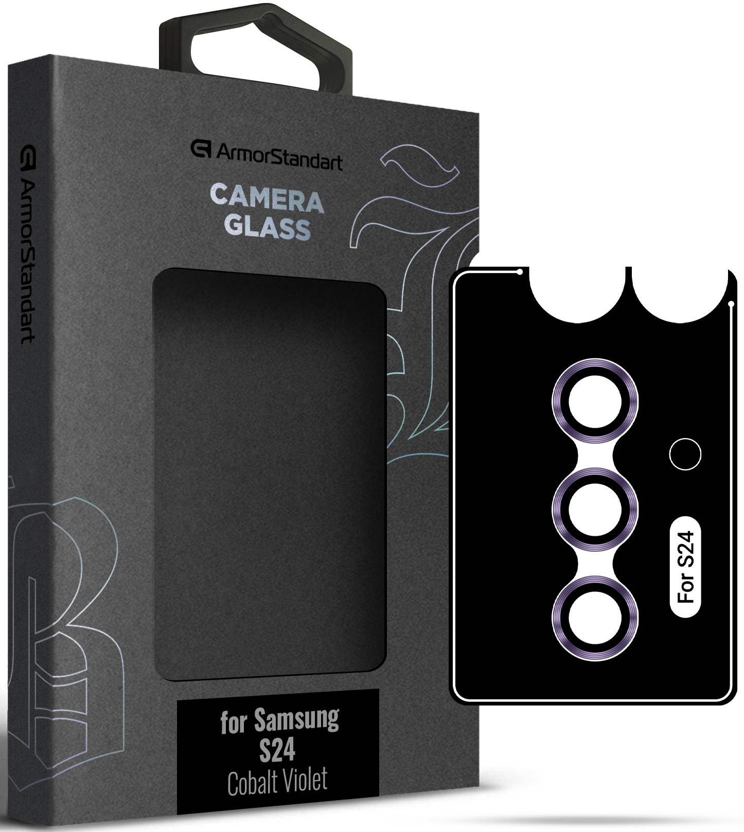 Защитное стекло для смартфона Armorstandart для камеры Supreme Black Icon for Samsung S24 Cobalt Violet (ARM76608) - Фото 1