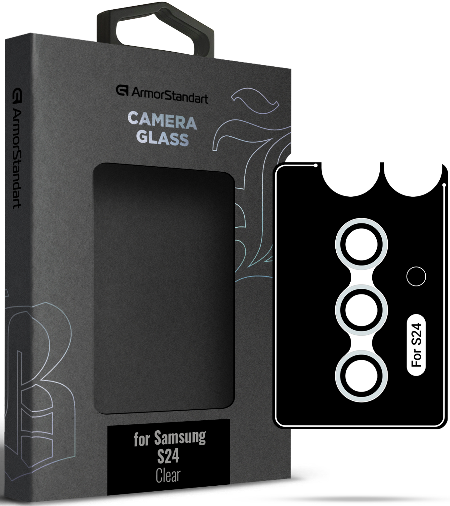 Защитное стекло для смартфона Armorstandart для камеры Supreme Black Icon for Samsung S24 Clear (ARM76614) - Фото 1