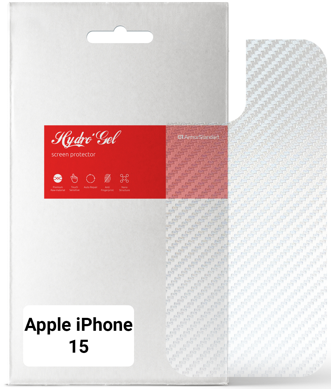 Захисна плівка для смартфону Armorstandart на задню панель for Apple iPhone 15 Carbone Transparent (ARM71898) - Фото 1