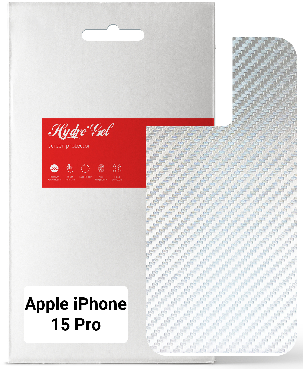 Защитная пленка для смартфона Armorstandart на заднюю панель for Apple iPhone 15 Pro Carbone Silver (ARM71905) - Фото 1