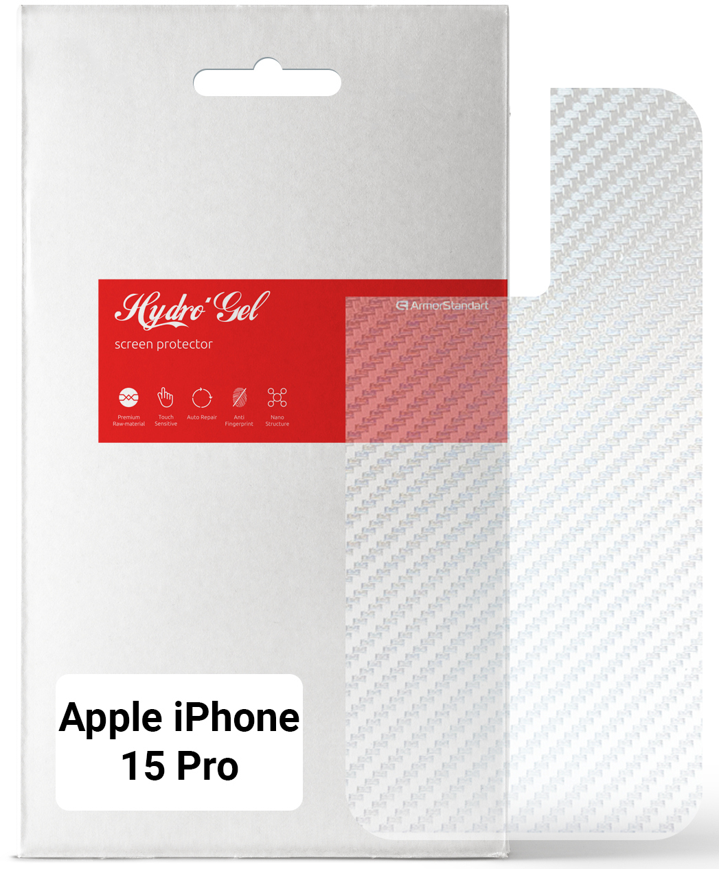Защитная пленка для смартфона Armorstandart на заднюю панель for Apple iPhone 15 Pro Carbone Transparent (ARM71906) - Фото 1