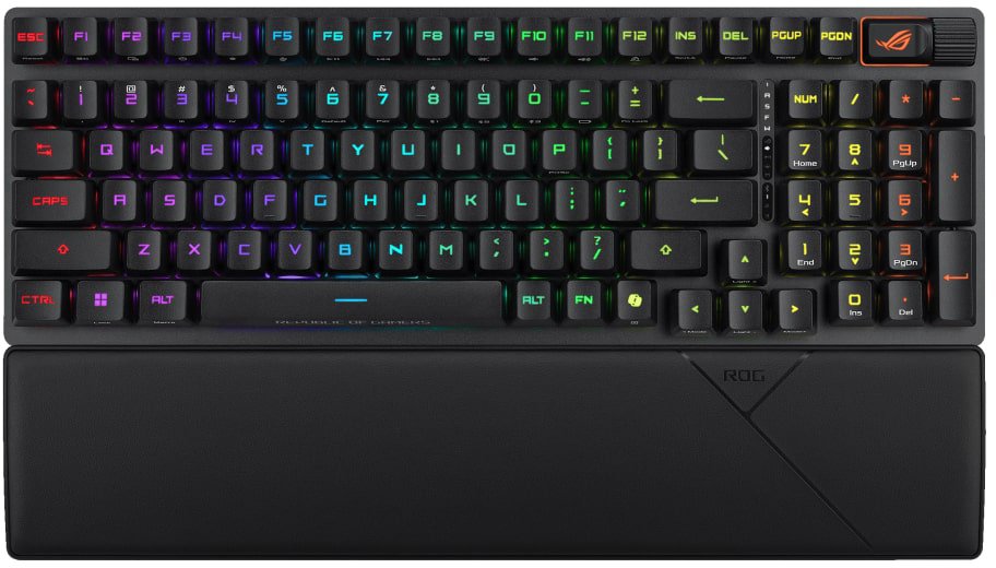 Клавиатура беспроводная игровая Asus ROG Strix Scope II RX Optical USB-A/WL/BT EN RGB Black (90MP03S0-BKUA20) - Фото 1