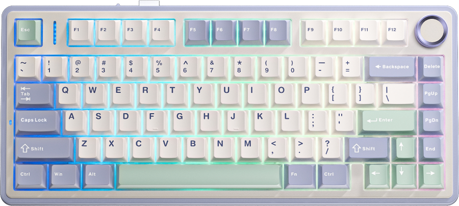 Клавиатура беспроводная игровая Aula F75 Gasket Greywood V3 switch Hot-Swap (6948391208640) - Фото 1