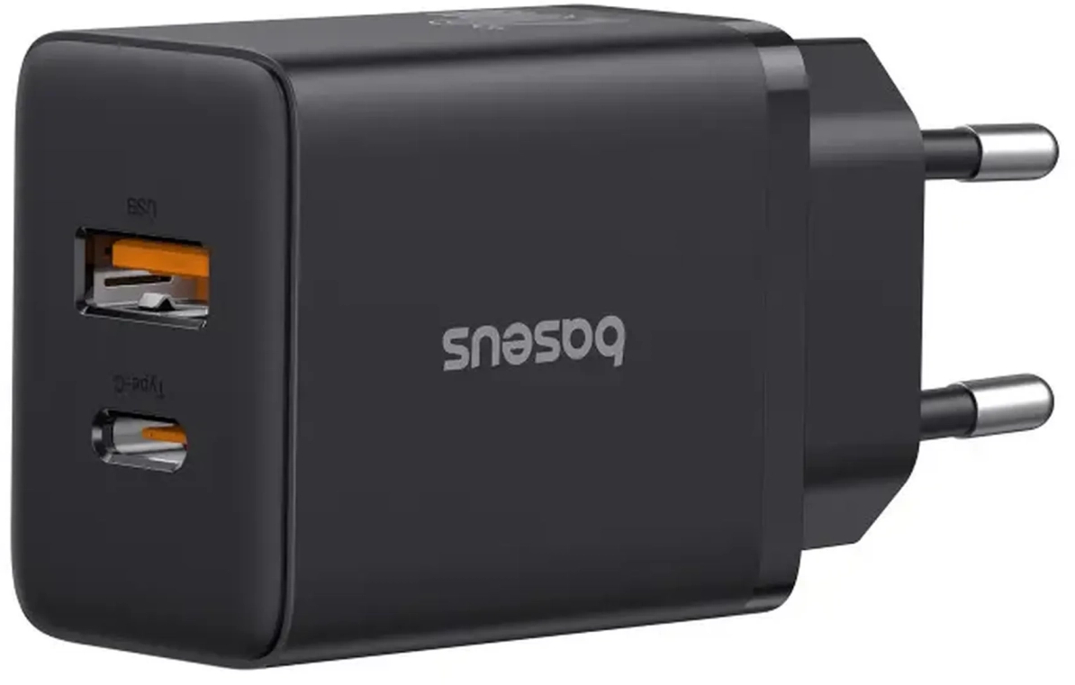 Мережевий зарядний пристрій Baseus Cube Fast Charger C+U 20W EU Cluster Black (P10111403113-00) - Фото 1