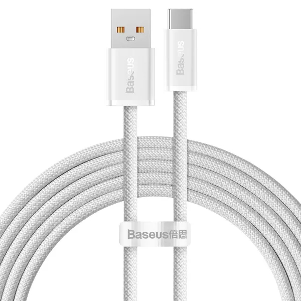 Кабель синхронизации данных Baseus Dynamic Series Fast Charging Type-C 100W 2 m White (CALD000702) - Фото 1