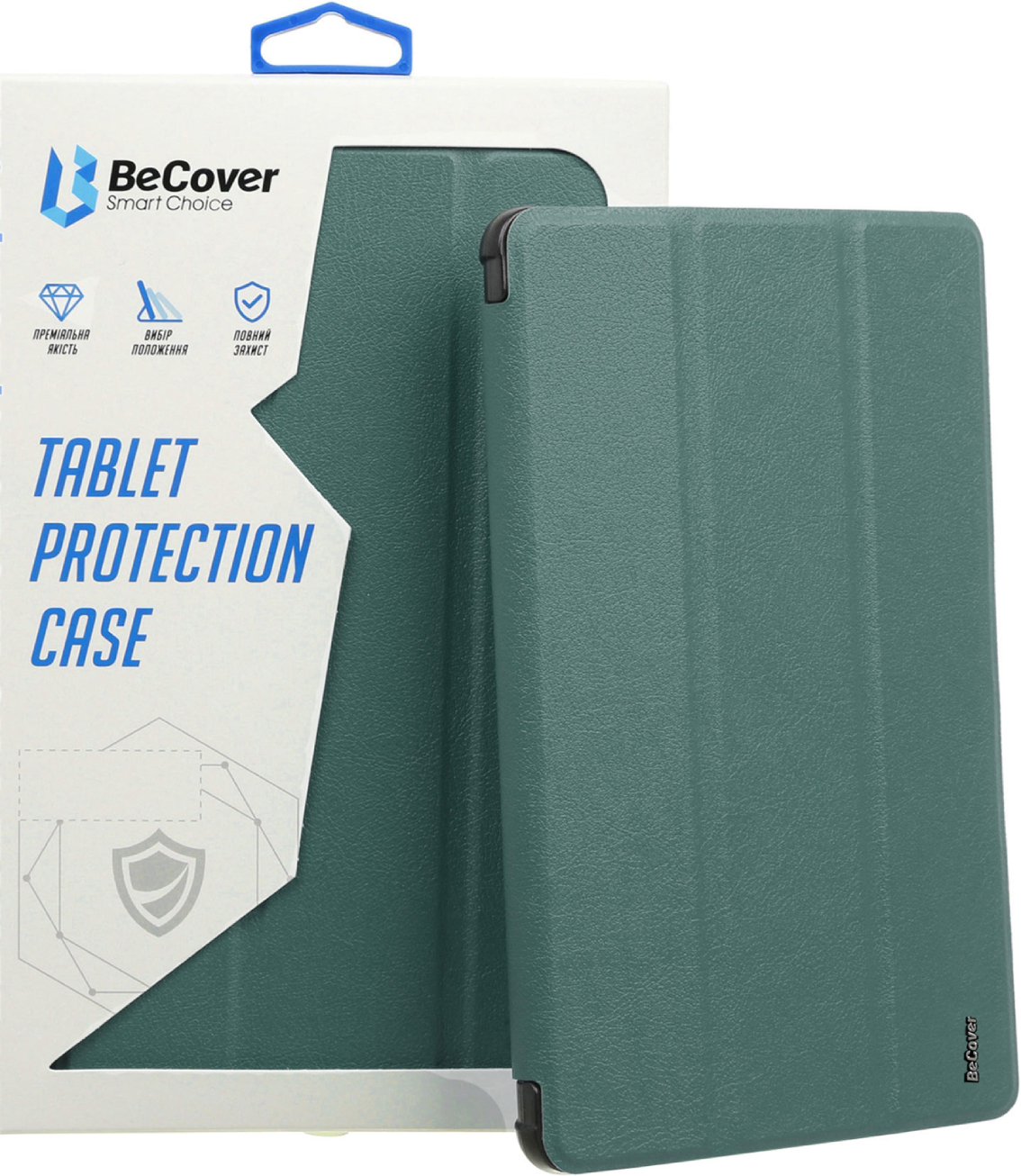 Чехол для планшета BeCover Tri Fold Soft TPU с креплением Apple Pencil for Apple iPad Pro 12.9 2020/2021/2022 Dark Green (711116) - Фото 1