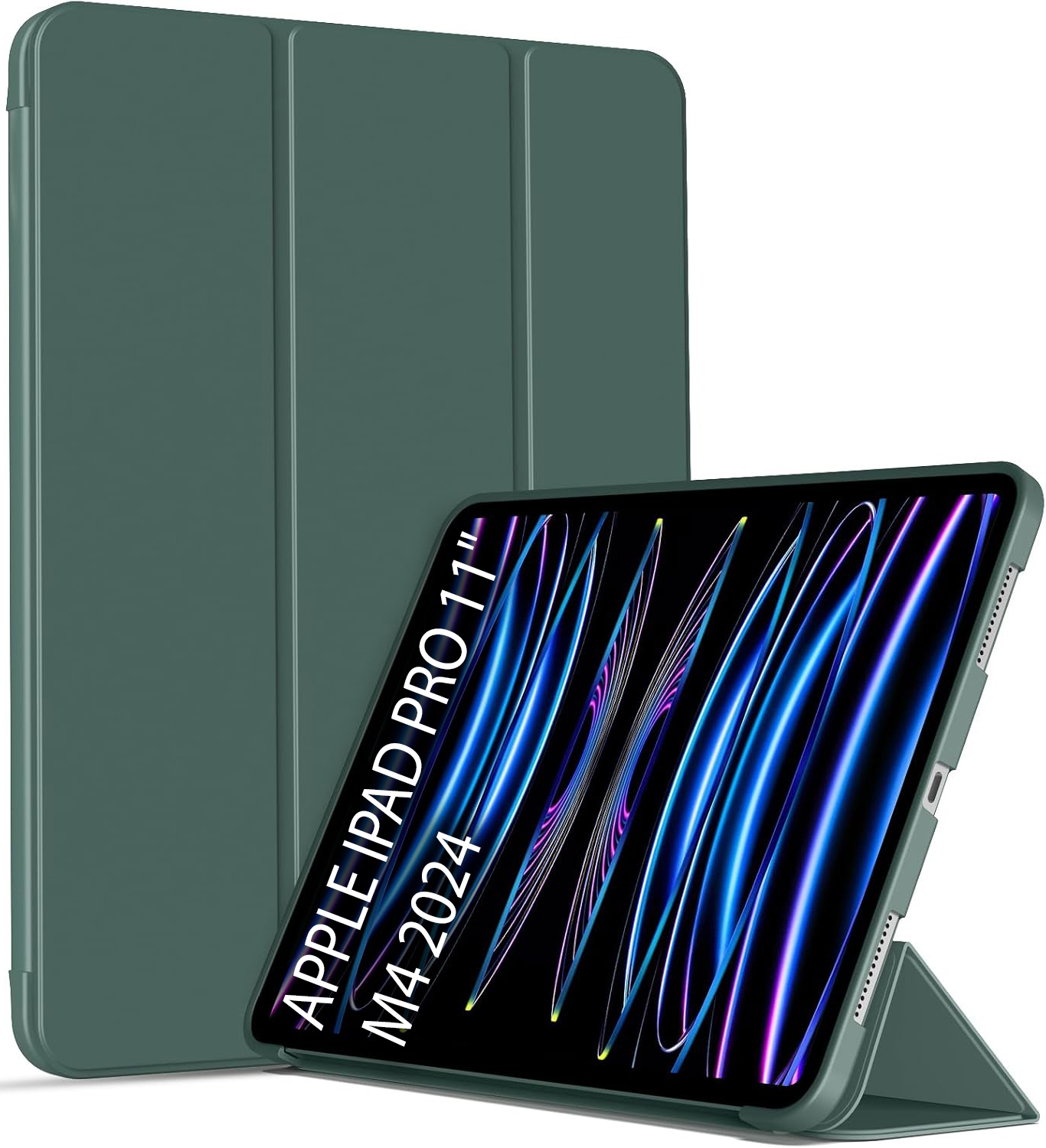 Чехол для планшета BeCover Tri Fold Soft TPU Silicone for Apple iPad Pro 11'' M4 2024 Dark Green (711746) - Фото 1