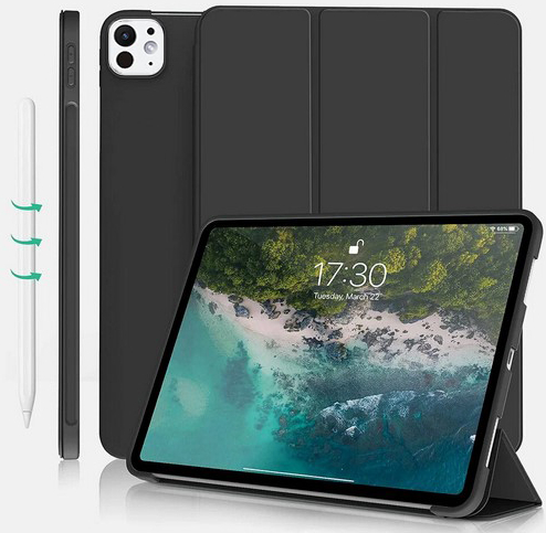 Чехол для планшета BeCover Tri Fold Soft TPU Silicone for Apple iPad Pro 13'' M4 2024 Black (711750) - Фото 1