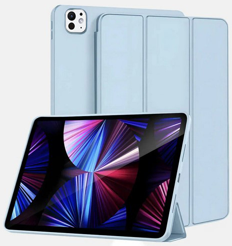 Чехол для планшета BeCover Tri Fold Soft TPU Silicone for Apple iPad Pro 13'' M4 2024 Light Blue (711753) - Фото 1
