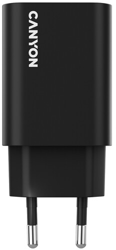 Сетевое зарядное устройство Canyon OnCharge 30CL 1xPD Type-C 30W Black (CNE-CHA30CLB) - Фото 1