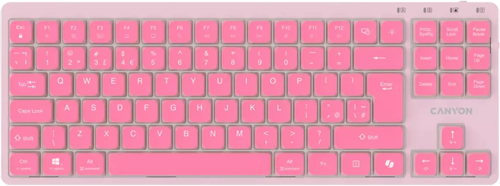 Клавиатура проводная Canyon OnType 10 TKL Mechanical Silent Low-profile Pink (CNS-HKB10P) - Фото 1