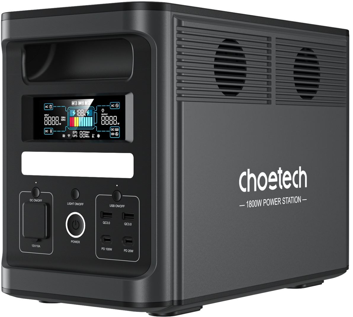 Зарядная станция универсальная Choetech 1800Вт (BS065-EU-BK) - Фото 1