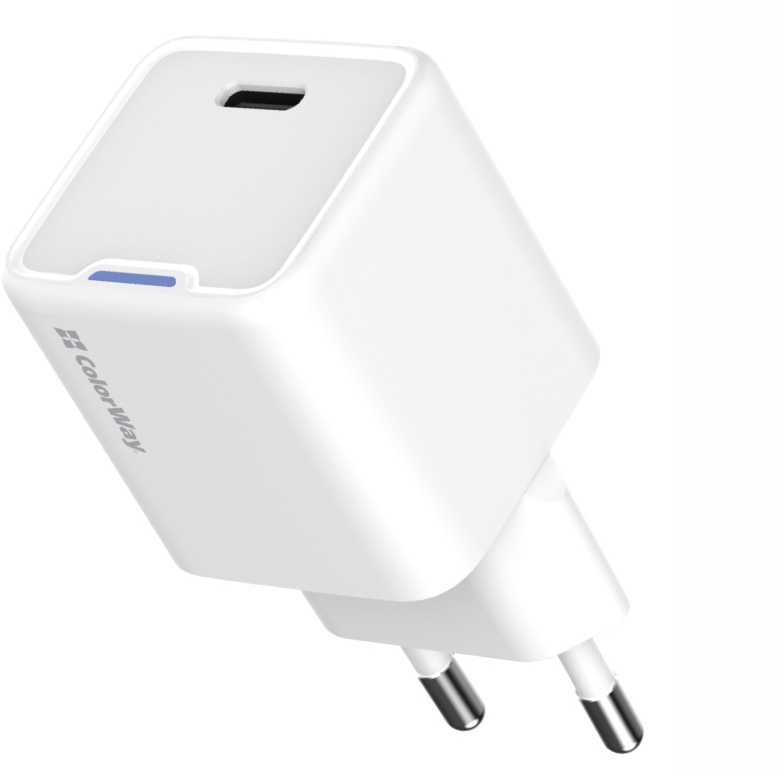 Сетевое зарядное устройство Colorway GaN Mini 35W PD Port PPS USB-C White (CW-CHS056PD-WT) - Фото 1