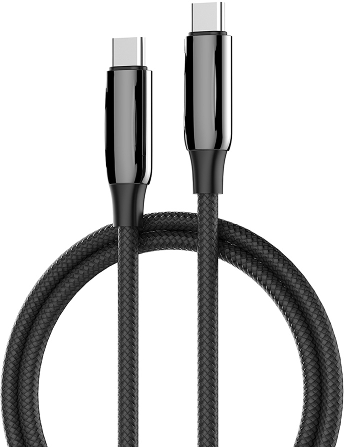 Кабель синхронизации данных Colorway Type-C - Type-C (PVC+Aluminum Alloy) (PD Fast Charging 240W) 5А 1м Black - Фото 1