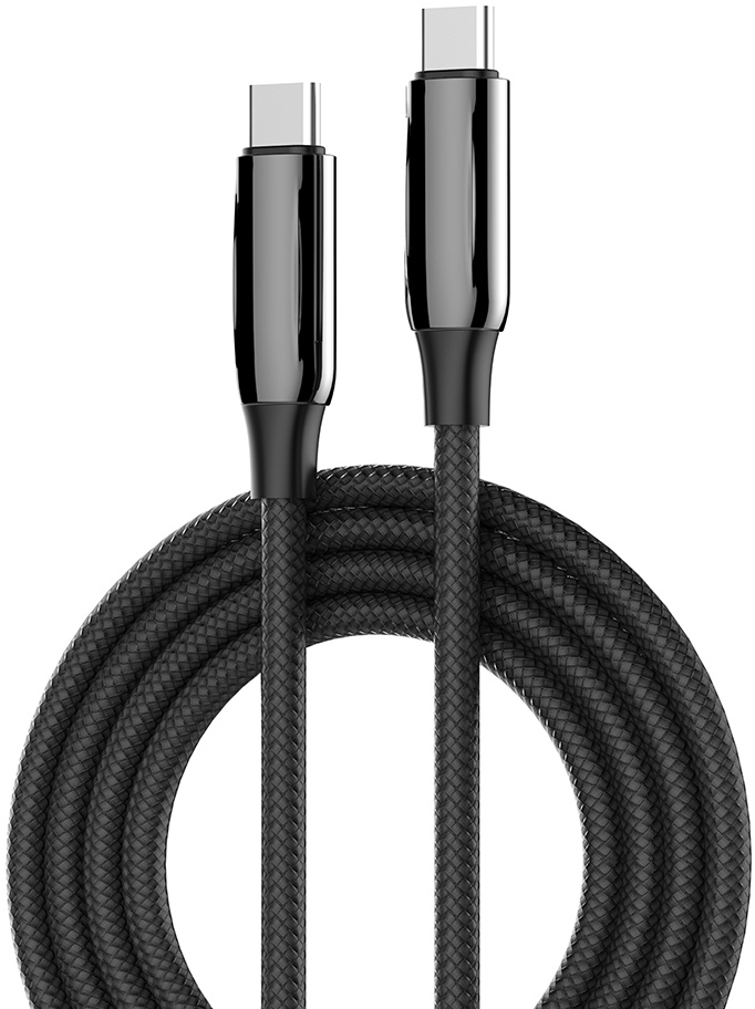 Кабель синхронизации данных Colorway Type-C - Type-C (PVC+Aluminum Alloy) (PD Fast Charging 240W) 5А 2м Black (CW-CBPDCC070-BK) - Фото 1