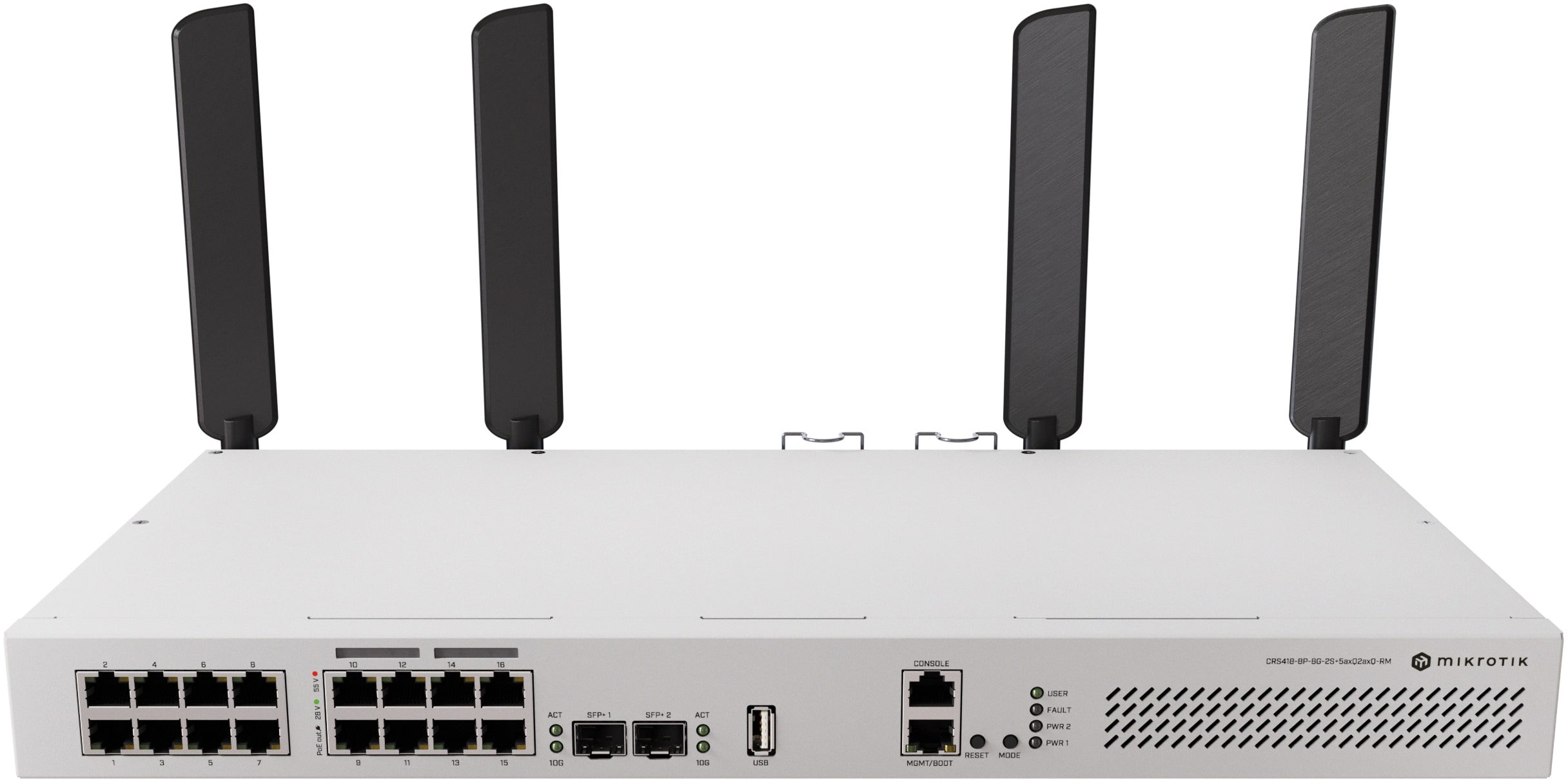 Купити Коммутатор локальної мережі (Switch) MikroTik CRS418-8P-8G-2S+5AXQ2AXQ - Фото 1 Коммутатор локальної мережі (Switch) MikroTik CRS418-8P-8G-2S+5AXQ2AXQ - Фото 1