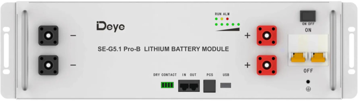 Батарея для солнечного инвертора Deye LiFePO4 LV 51.2v 100AH 5.12kwh (SE-G5.1 Pro-B) - Фото 1