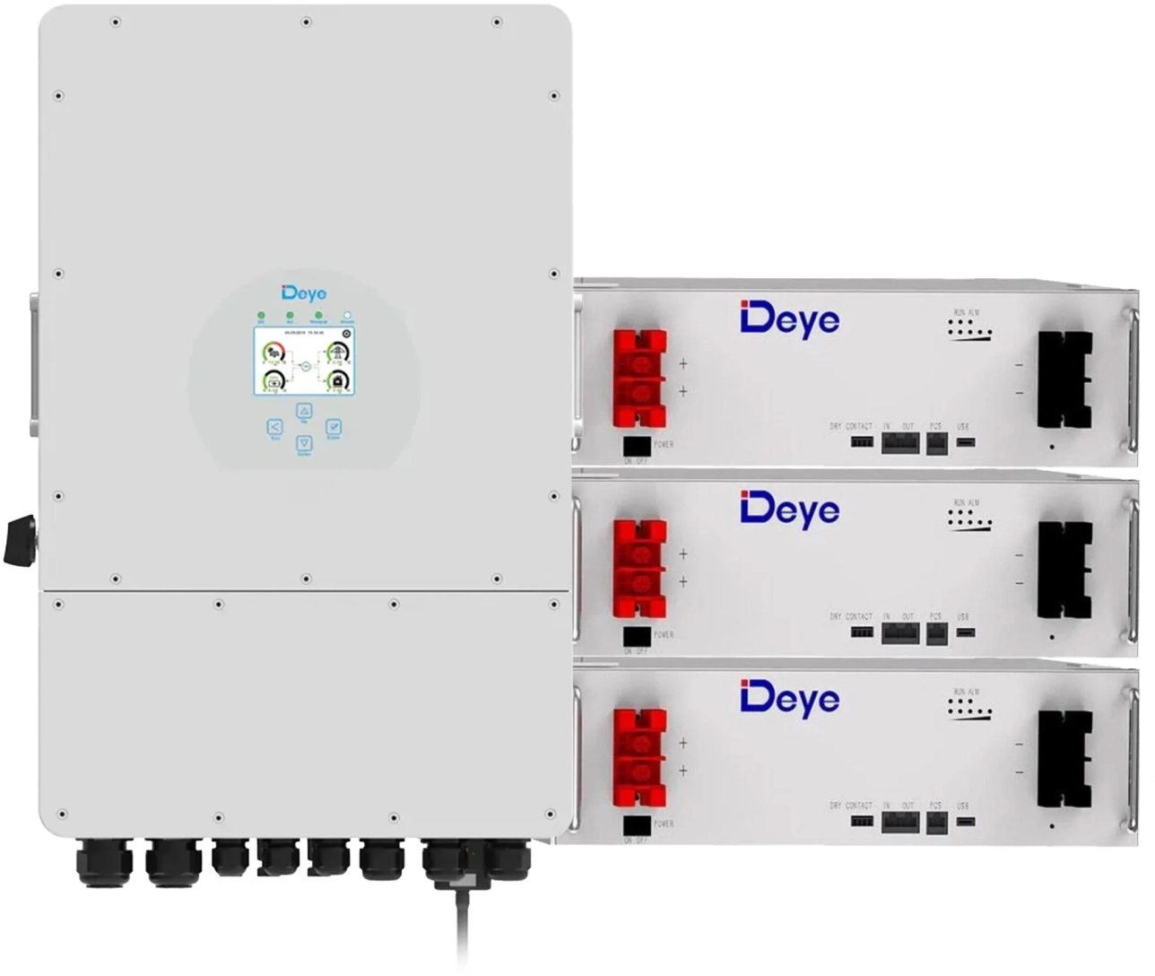Система хранения энергии Deye SUN-12K-SG02LP1-EU-AM3-3DE15.36K-LFP - Фото 1