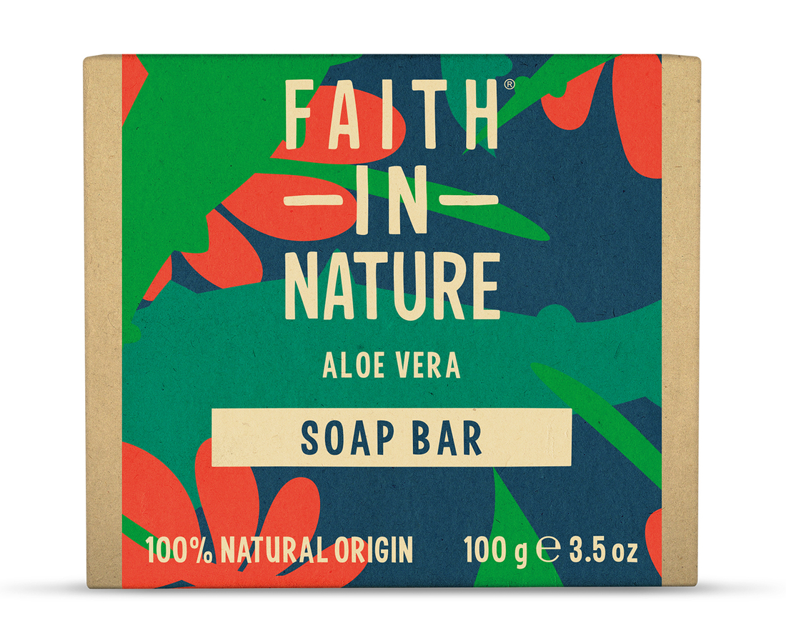 Твердое мыло Faith In Nature Натуральное c алоэ вера 100 г (6.40100) - Фото 1