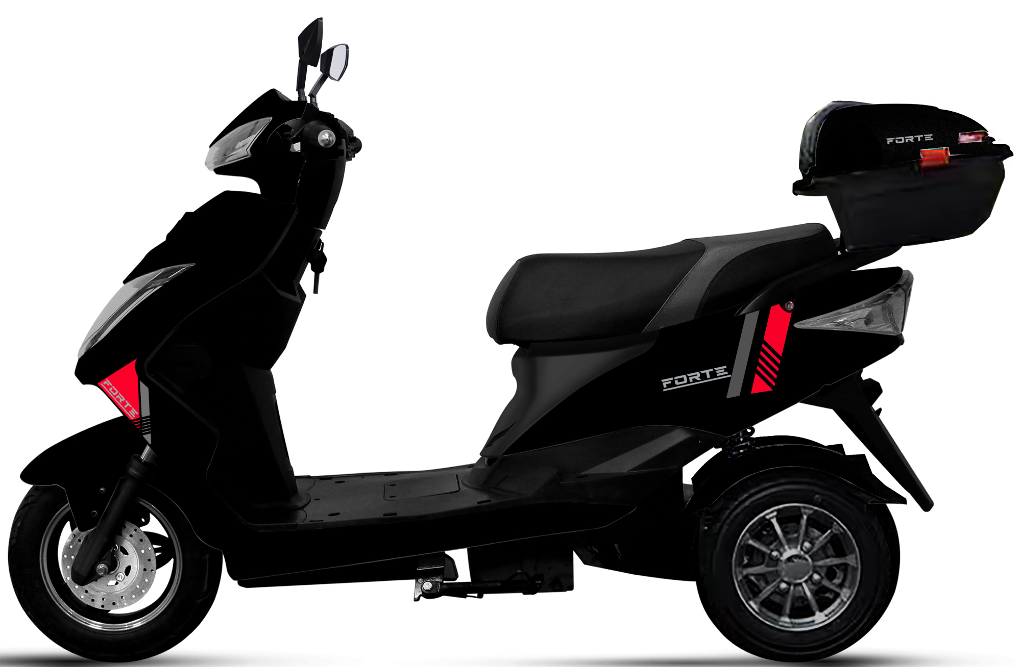 Электроскутер Forte HAWK MAXI Black + 2 угол. крепление + пласт. номер (149838) - Фото 1